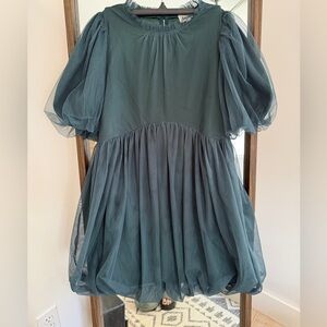 Puff Sleeve Mesh Dress